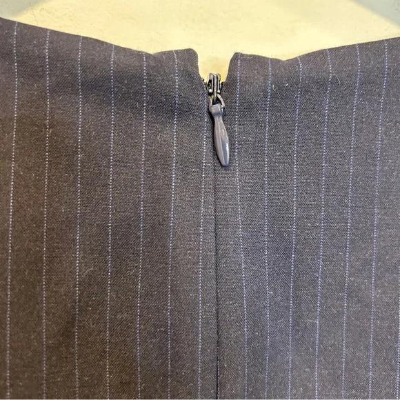 RW & Co Sleeveless Pinstripe Navy Blue Mini Dress V-Neck - Picture 7 of 9